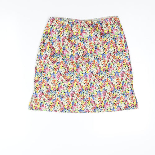 Topshop Womens Multicoloured Floral Polyester Mini Skirt Size 8