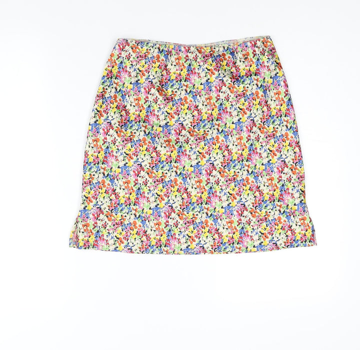 Topshop Womens Multicoloured Floral Polyester Mini Skirt Size 8