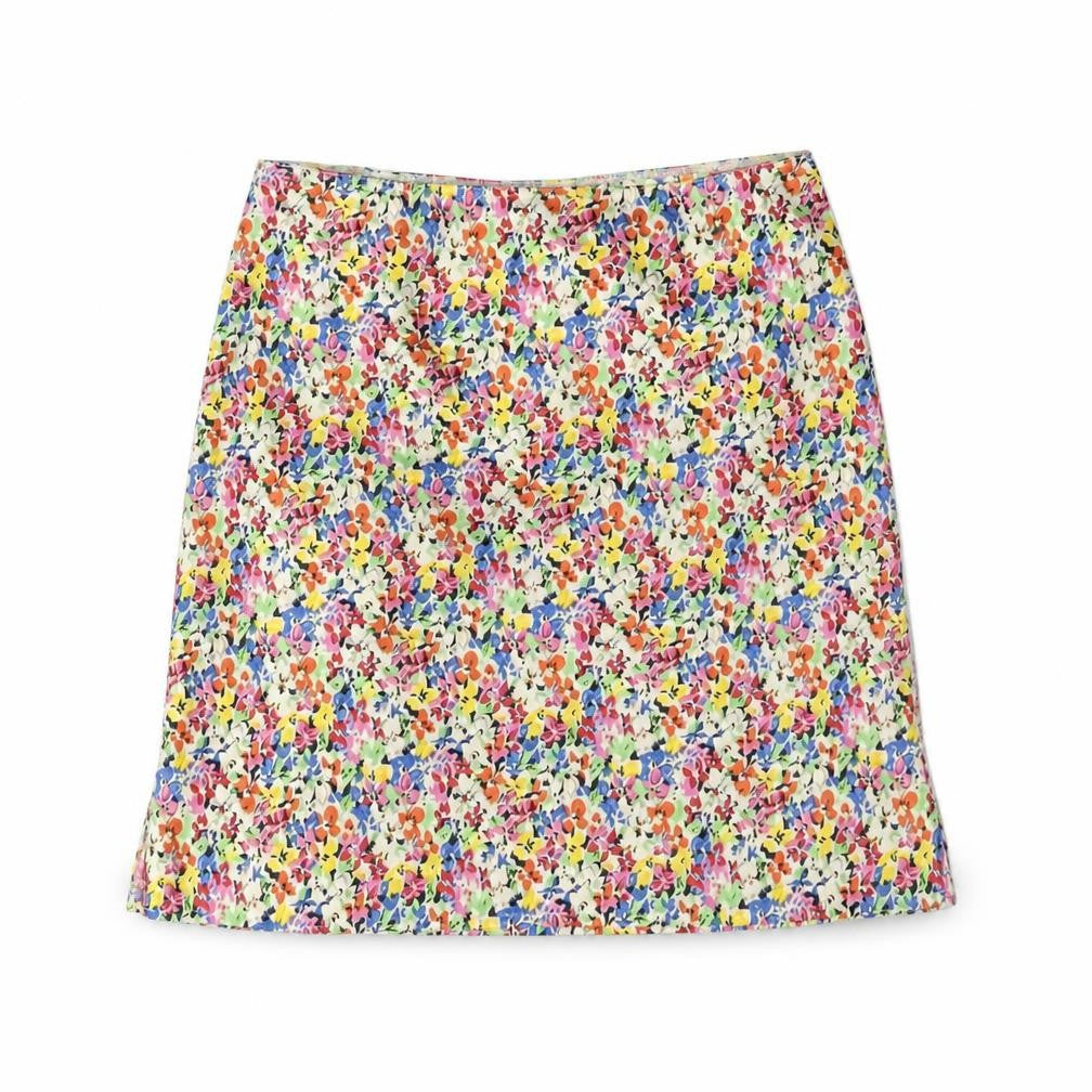 Front view of Topshop women’s multicoloured floral polyester mini skirt, size UK 8