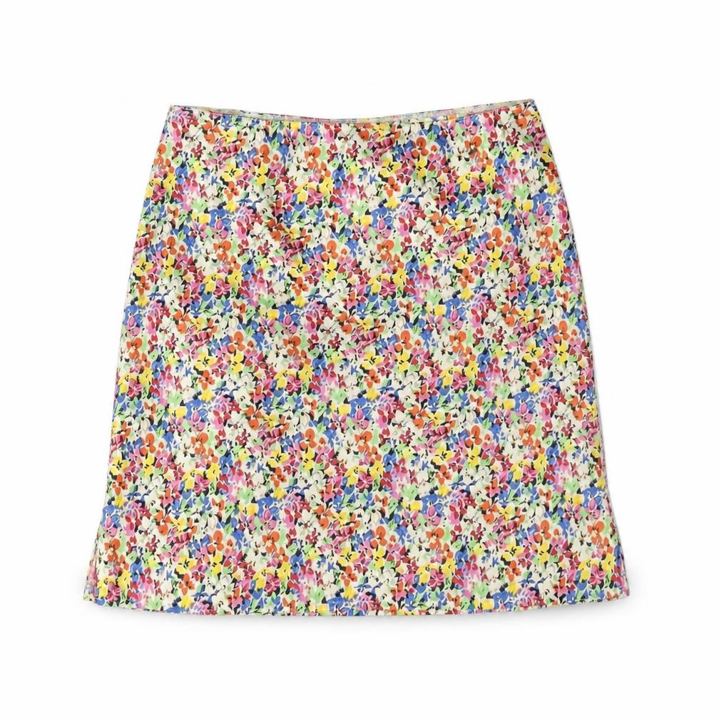 Front view of Topshop women’s multicoloured floral polyester mini skirt, size UK 8