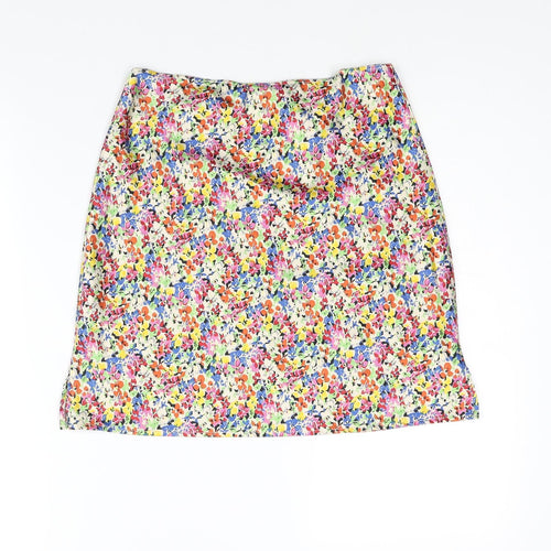 Topshop Womens Multicoloured Floral Polyester Mini Skirt Size 8