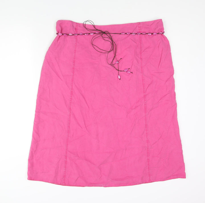 Ann Harvey Womens Pink Lyocell Straight & Pencil Skirt Size 20 Zip - Beaded Belt