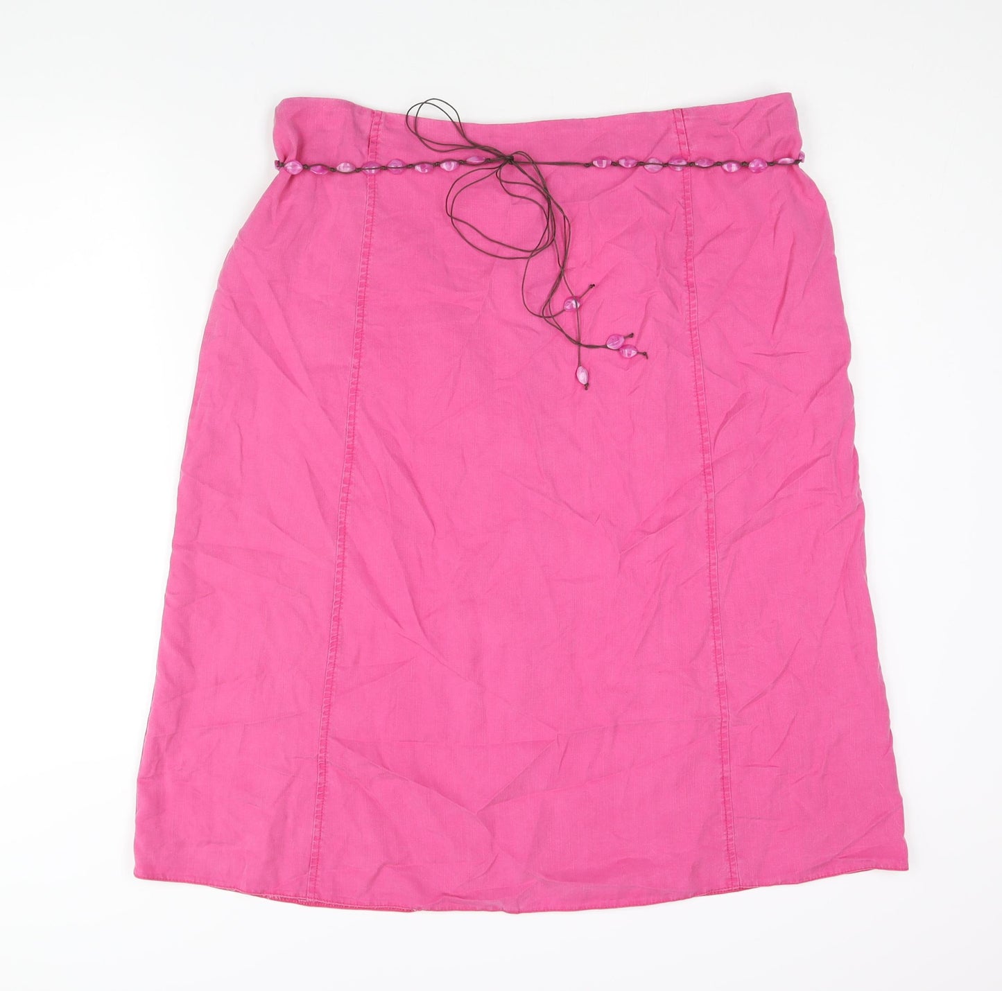 Ann Harvey Womens Pink Lyocell Straight & Pencil Skirt Size 20 Zip - Beaded Belt