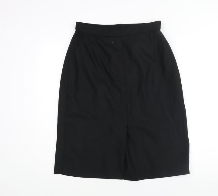 Littlewoods Womens Black Polyester Straight & Pencil Skirt Size 16 Zip