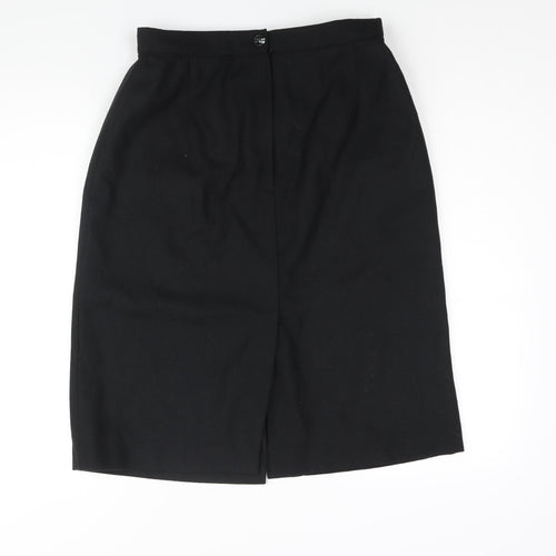 Littlewoods Womens Black Polyester Straight & Pencil Skirt Size 16 Zip