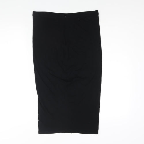 Reiss Womens Black Viscose Straight & Pencil Skirt Size M Zip