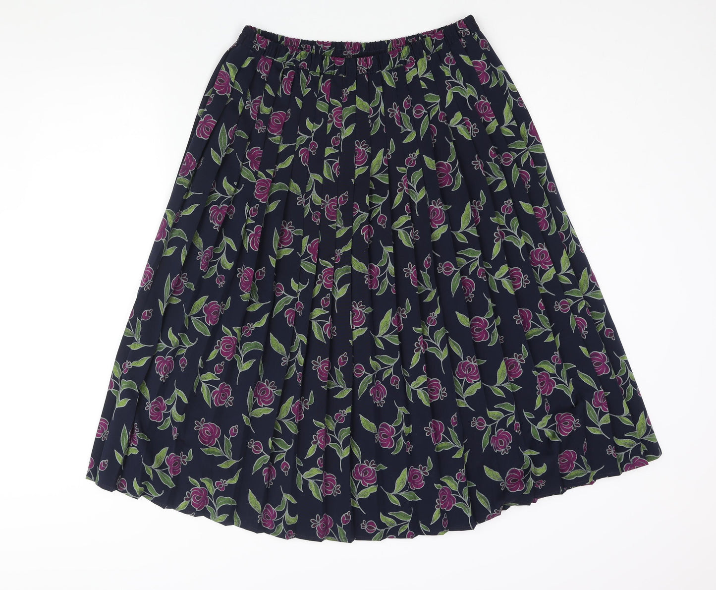 Eastex Womens Multicoloured Floral Polyester Pleated Skirt Size 14