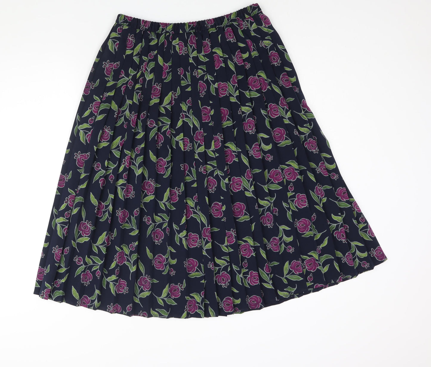 Eastex Womens Multicoloured Floral Polyester Pleated Skirt Size 14