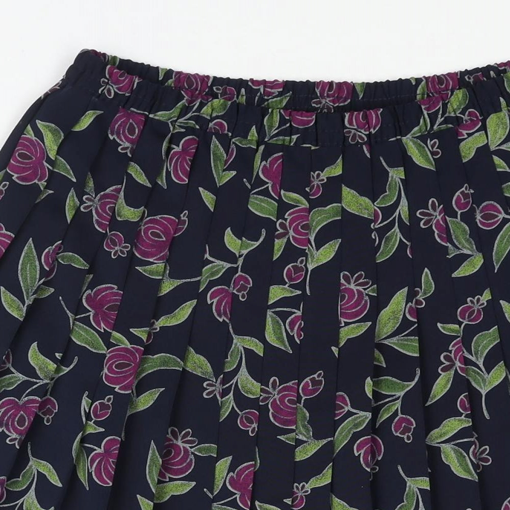 Eastex Womens Multicoloured Floral Polyester Pleated Skirt Size 14
