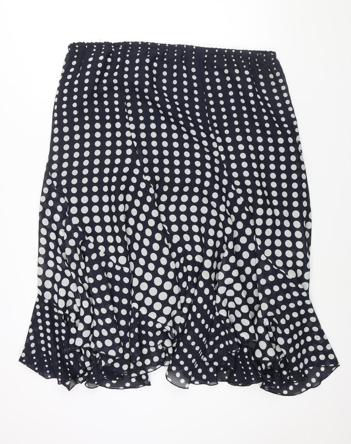 Ridella Womens Blue Polka Dot Polyester Trumpet Skirt Size 22