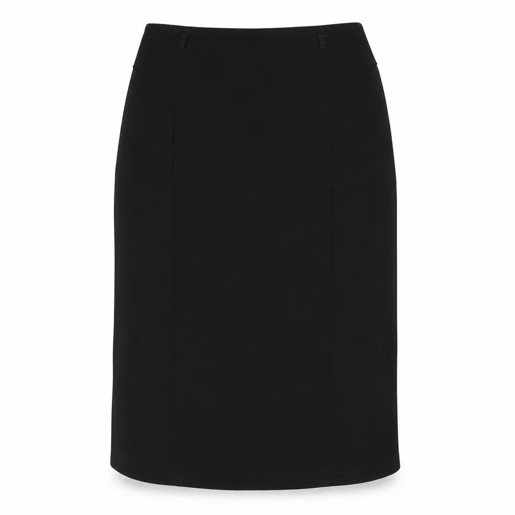 Front view of Principles women’s black polyester straight & pencil skirt, size UK 8, zip