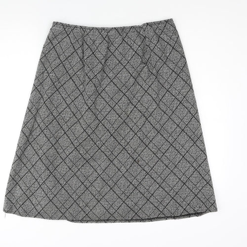 Andre De Brett Womens Black Check Acrylic A-Line Skirt Size 20