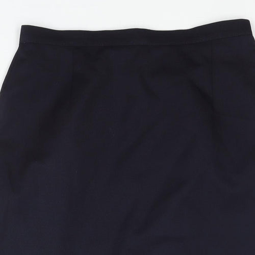 St Michael Womens Blue Polyester Straight & Pencil Skirt Size 14 Zip