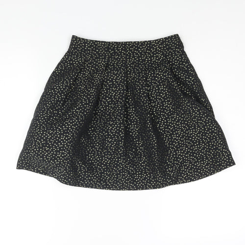 Pimkie Womens Black Polka Dot Polyester A-Line Skirt Size 6 Zip