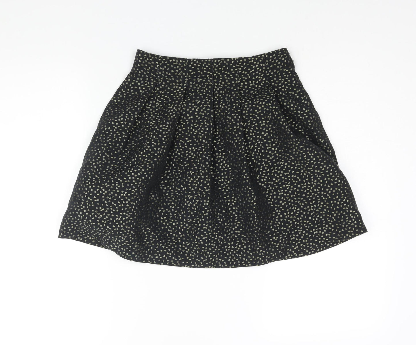 Pimkie Womens Black Polka Dot Polyester A-Line Skirt Size 6 Zip