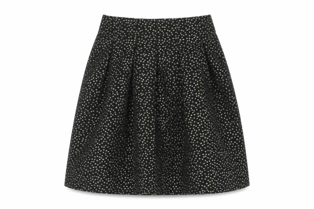 Pimkie Womens Black Polka Dot Polyester A-Line Skirt Size 6 Zip