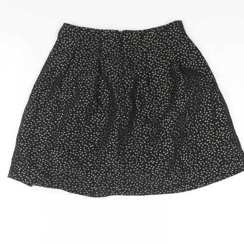 Pimkie Womens Black Polka Dot Polyester A-Line Skirt Size 6 Zip