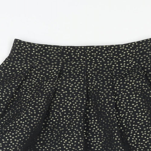 Pimkie Womens Black Polka Dot Polyester A-Line Skirt Size 6 Zip