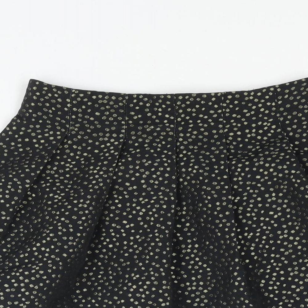 Pimkie Womens Black Polka Dot Polyester A-Line Skirt Size 6 Zip