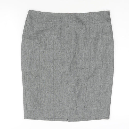 NEXT Womens Grey Polyester Straight & Pencil Skirt Size 14 Zip