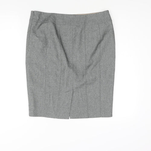 NEXT Womens Grey Polyester Straight & Pencil Skirt Size 14 Zip