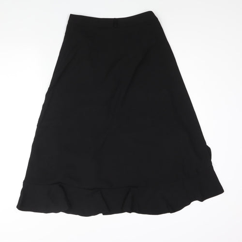 Rae Womens Black Polyester Wrap Skirt Size 8 Tie - Frill