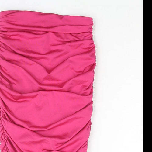 Oh Polly Womens Pink Polyester Bandage Skirt Size 6 - Rouched