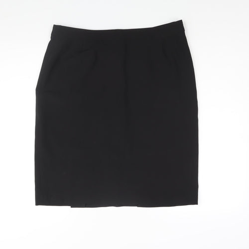 Dorchena Womens Black Polyester Straight & Pencil Skirt Size 18 Zip