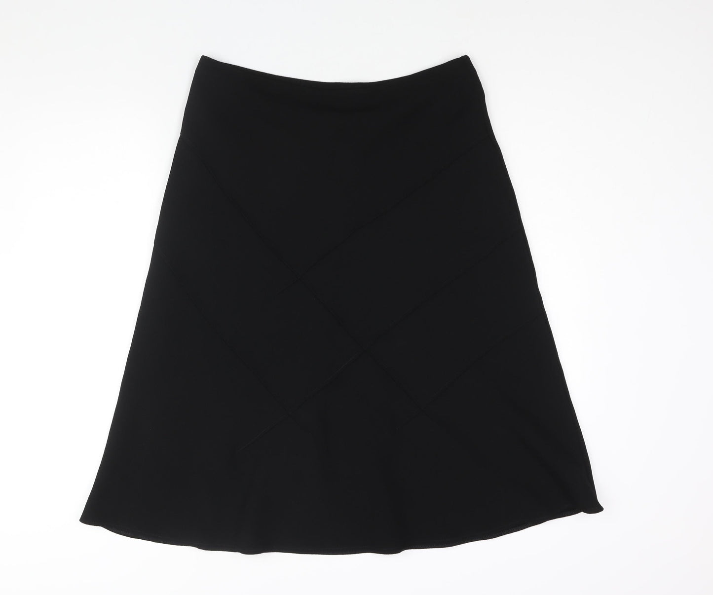 Marks and Spencer Womens Black Polyester A-Line Skirt Size 14