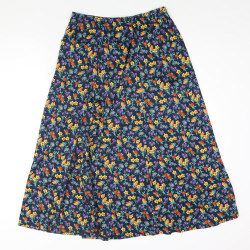 Cotswold Collections Womens Multicoloured Floral Cotton A-Line Skirt Size XL