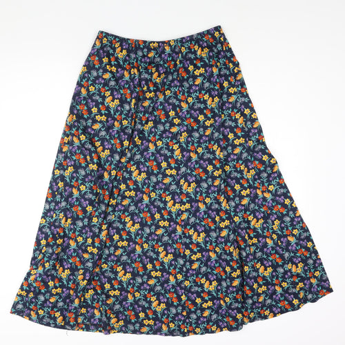 Cotswold Collections Womens Multicoloured Floral Cotton A-Line Skirt Size XL