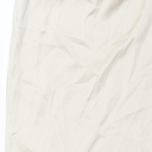 Bershka Womens Ivory Polyester Maxi Skirt Size S Zip - Side Slit
