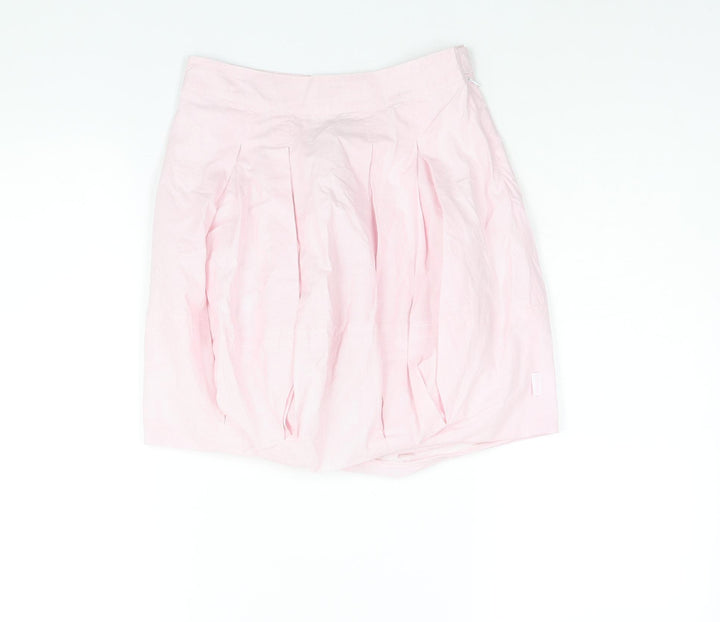 Lottum Womens Pink Striped Polyester Mini Skirt Size 8 Zip