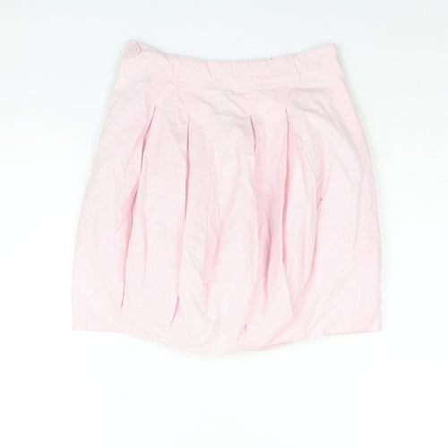 Lottum Womens Pink Striped Polyester Mini Skirt Size 8 Zip
