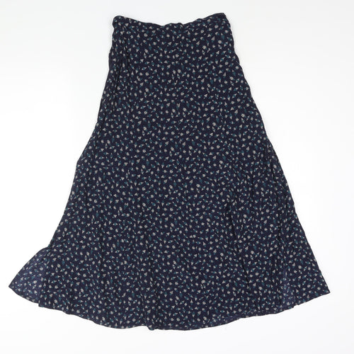 Precis Womens Blue Geometric Viscose A-Line Skirt Size 8 Zip