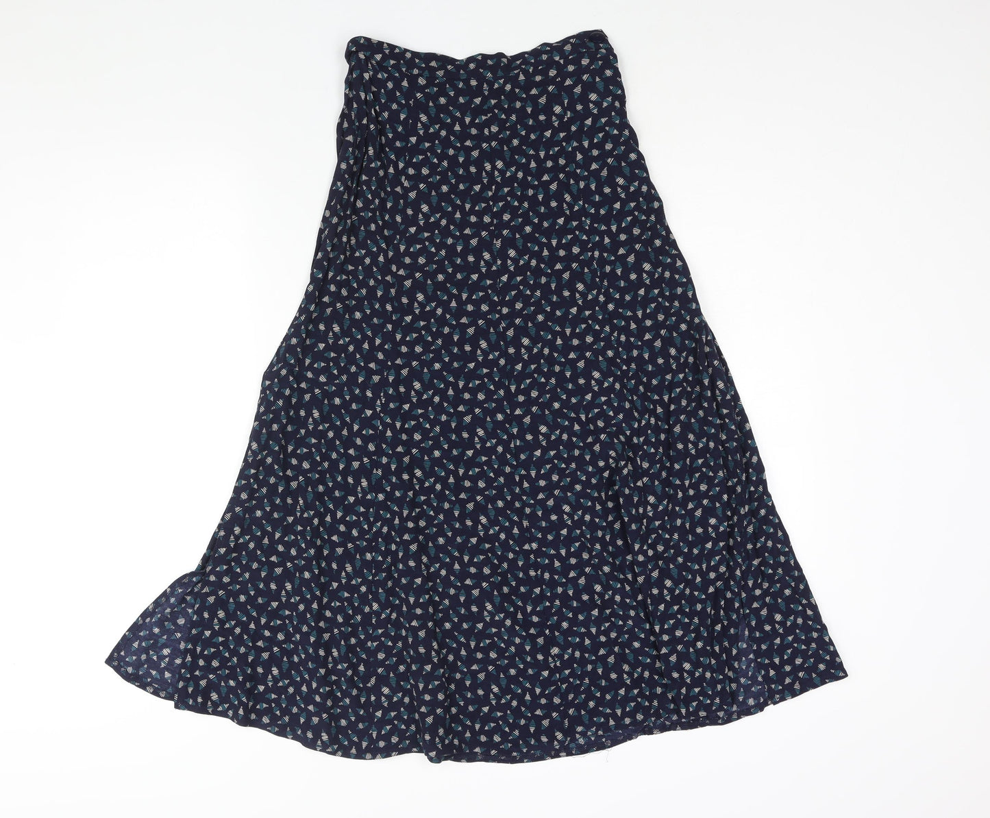 Precis Womens Blue Geometric Viscose A-Line Skirt Size 8 Zip