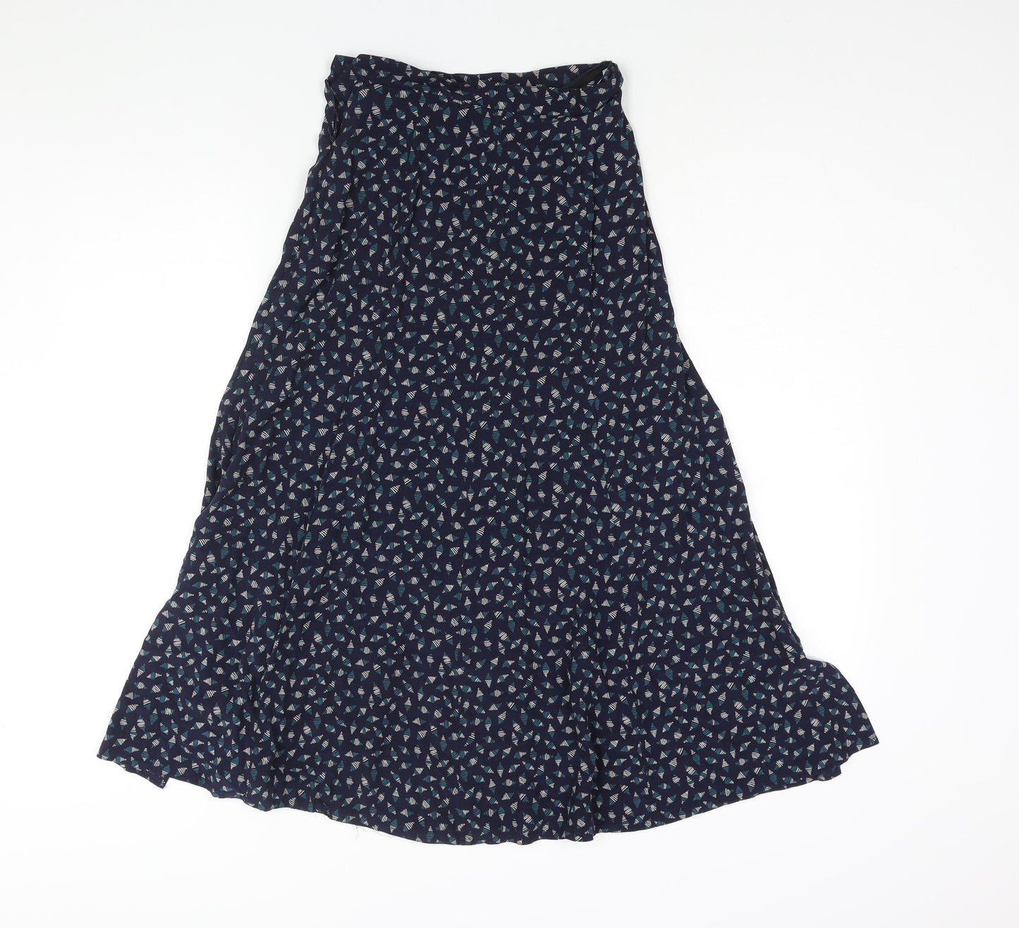 Precis Womens Blue Geometric Viscose A-Line Skirt Size 8 Zip
