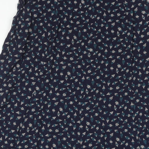 Precis Womens Blue Geometric Viscose A-Line Skirt Size 8 Zip