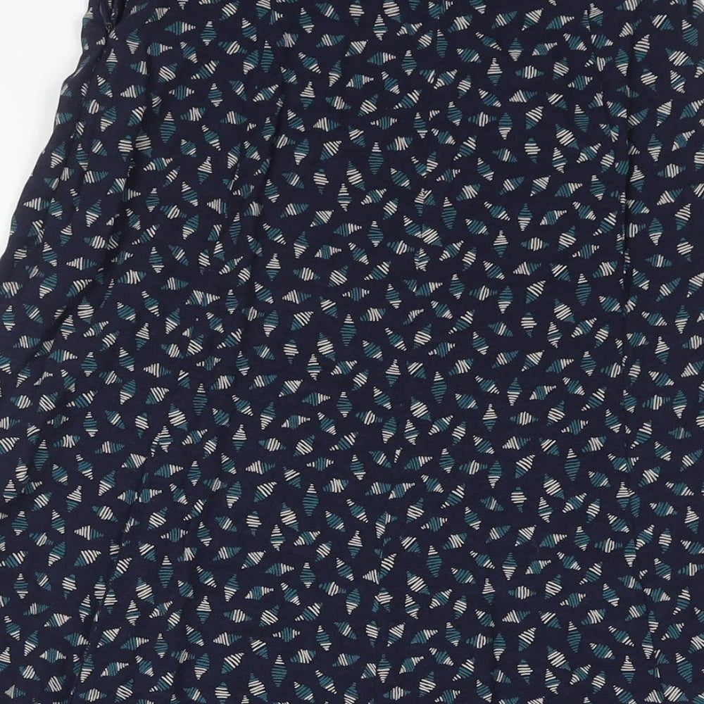Precis Womens Blue Geometric Viscose A-Line Skirt Size 8 Zip