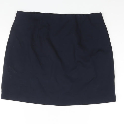 Marks and Spencer Womens Blue Viscose Mini Skirt Size 14