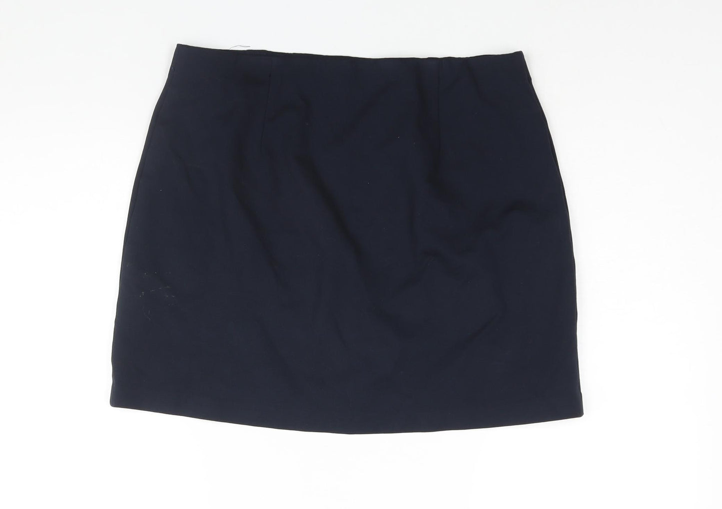 Marks and Spencer Womens Blue Viscose Mini Skirt Size 14