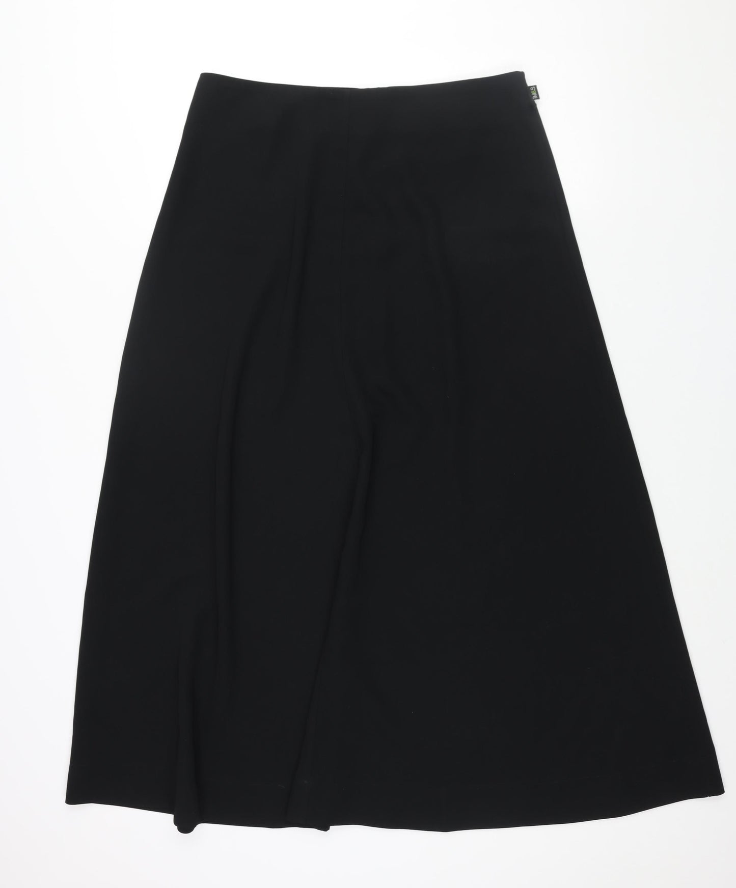 Marks and Spencer Womens Black Polyester Maxi Skirt Size 16 Zip
