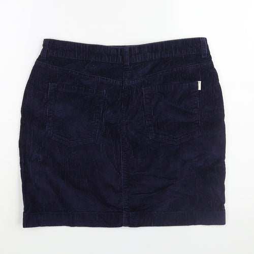 NEXT Womens Blue Cotton Mini Skirt Size 12 Zip