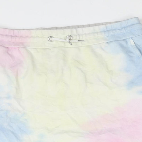 Select Womens Multicoloured Polyester Mini Skirt Size 14 Drawstring - Tie Dye
