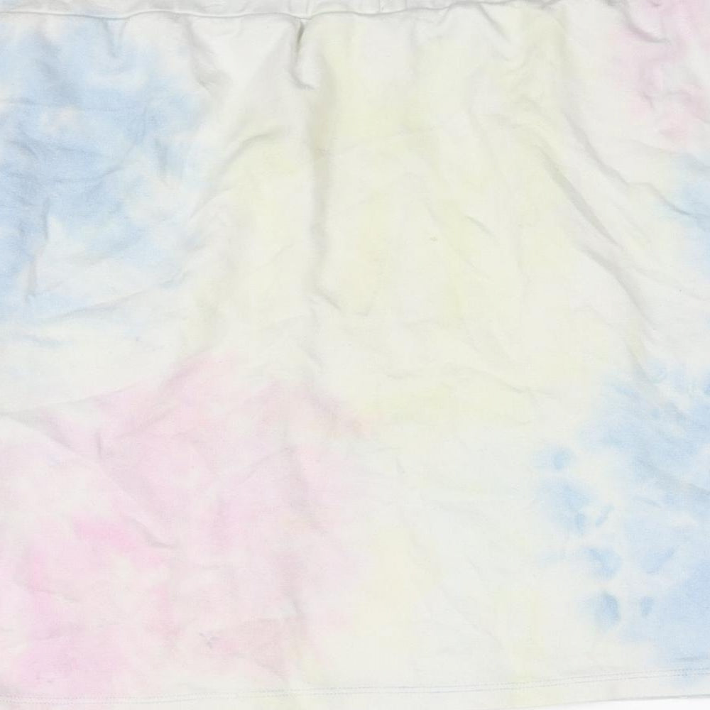 Select Womens Multicoloured Polyester Mini Skirt Size 14 Drawstring - Tie Dye