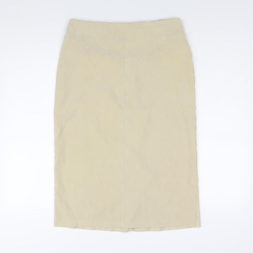 CMD Womens Beige Polyester Straight & Pencil Skirt Size 12 Zip