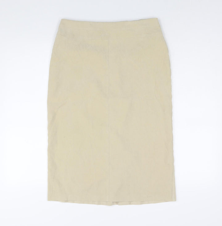 CMD Womens Beige Polyester Straight & Pencil Skirt Size 12 Zip