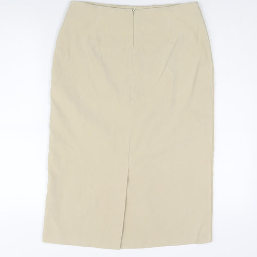 CMD Womens Beige Polyester Straight & Pencil Skirt Size 12 Zip