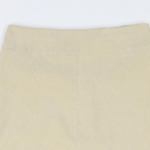 CMD Womens Beige Polyester Straight & Pencil Skirt Size 12 Zip