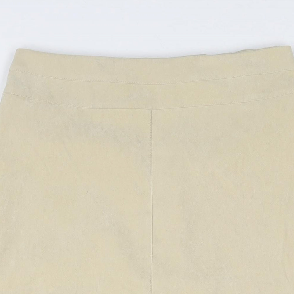 CMD Womens Beige Polyester Straight & Pencil Skirt Size 12 Zip